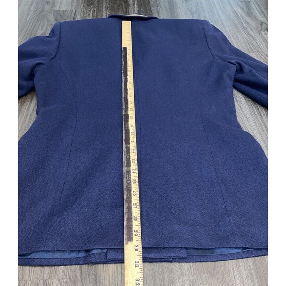 THE LIMITED Wool Navy Double Breasted Blazer Long Nautical w/Shoulder Pads Large - Picture 15 of 16